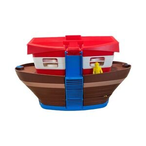 Vintage Tier Toys Noah's Ark Stacking Modular Boat Playset with Animal Figures